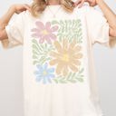  Earthy Gorgeous Abstract Flowers Boho Floral Design Summer Vibes Gardening Festival Nature Comfort Colors Tee