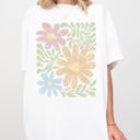 Medium White Earthy Gorgeous Abstract Flowers Boho Floral Design Summer Vibes Gardening Festival Nature Comfort Colors Tee
