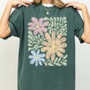 XL Blue Spruce Green Earthy Gorgeous Abstract Flowers Boho Floral Design Summer Vibes Gardening Festival Nature Comfort Colors Tee