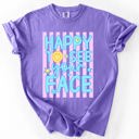 XXL Violet Happy To See Your Face, Trending Stripes, Teacher, Student, Back To School Comfort Colors T-Shirt