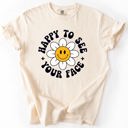 XXL Ivory Happy To See Your Face, Retro Daisy, Back To School, Student, Teacher Comfort Colors T-Shirt