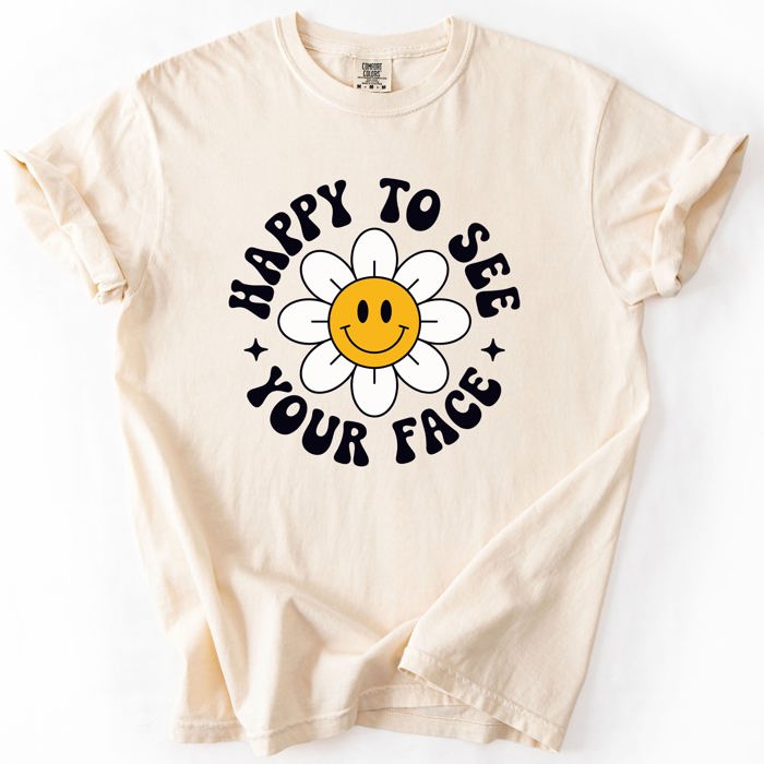 Happy To See Your Face, Retro Daisy, Back To School, Student, Teacher Comfort Colors T-Shirt