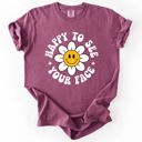XXXL Berry Happy To See Your Face, Retro Daisy, Back To School, Student, Teacher Comfort Colors T-Shirt