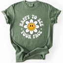 XXL Moss Happy To See Your Face, Retro Daisy, Back To School, Student, Teacher Comfort Colors T-Shirt