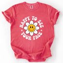 XXL Watermelon Happy To See Your Face, Retro Daisy, Back To School, Student, Teacher Comfort Colors T-Shirt