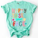 Small Island Reef Happy To See Your Face, Colorful, Back To School, Student, Teacher Comfort Colors T-Shirt