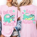 Large Blossom Guess Who's Back, Funny Alligator, Back To School, Front and Back, Teacher, Student, Comfort Colors T-Shirt