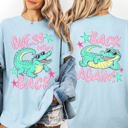 Medium Chambray Blue Guess Who's Back, Funny Alligator, Back To School, Front and Back, Teacher, Student, Comfort Colors T-Shirt