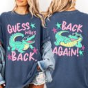 Large Denim Guess Who's Back, Funny Alligator, Back To School, Front and Back, Teacher, Student, Comfort Colors T-Shirt