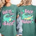Small Light Green Guess Who's Back, Funny Alligator, Back To School, Front and Back, Teacher, Student, Comfort Colors T-Shirt
