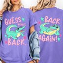 Large Violet Guess Who's Back, Funny Alligator, Back To School, Front and Back, Teacher, Student, Comfort Colors T-Shirt