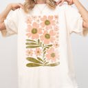 Medium Ivory Cream Autumn Folk Art Flowers Botanical Simplicity Fall Thanksgiving Halloween Floral Pattern Comfort Colors Tee