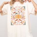 XXL Ivory Cream Autumn Folk Art Pumpkins Simplicity Fall Thanksgiving Halloween Comfort Colors Tee