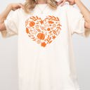  Autumn Heart Design Pumpkins Flowers Leaves Fall Thanksgiving Halloween Comfort Colors Tee