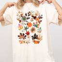 XXL Ivory Cream Autumn Pressed Leaves Beautiful Nature Flowers Botanical Fall Comfort Colors Tee