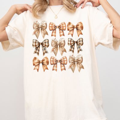 Autumn Ribbons, Bows, Coquette, Girly, Thanksgiving, Fall, Halloween Comfort Colors Tee