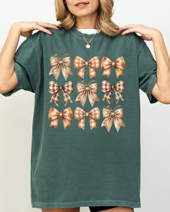 Autumn Ribbons, Bows, Coquette, Girly, Thanksgiving, Fall, Halloween Comfort Colors Tee