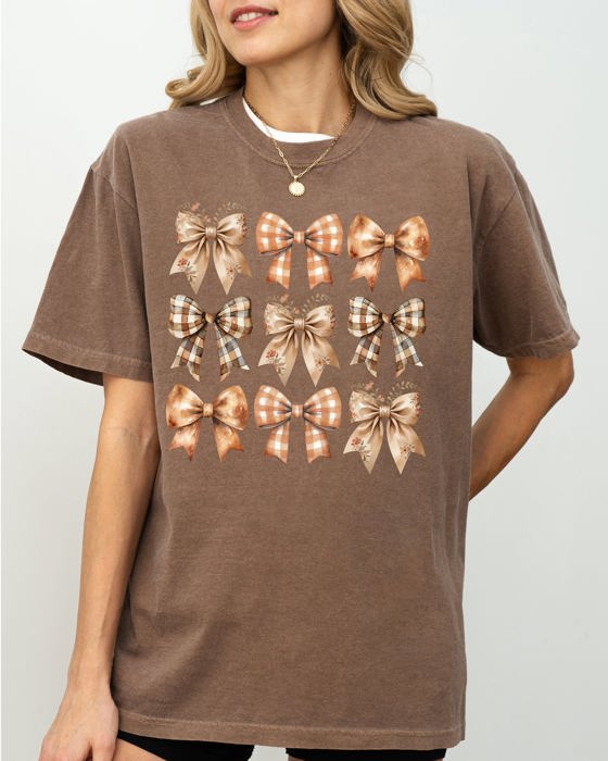 Autumn Ribbons, Bows, Coquette, Girly, Thanksgiving, Fall, Halloween Comfort Colors Tee