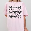 Bats and Black Bows Vampire Coquette Gothic Ribbons Lace Fangs Comfort Colors Tee