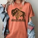 XXL Yam Bison Western Buffalo Sun Cowboy Nature Tribal Print Desert Scene Comfort Colors Tee