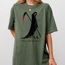 Small Moss Dark Green Bitch I Am The Treat Trick Or Treat Death Skeleton Witch Crude Sarcastic Vulgar Comfort Colors Tee