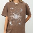 XXXL Espresso Brown Celestial Stars, Moon, Mystical, Space Night Sky Print Limited Edition Comfort Colors Tee