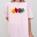 Small Blossom Light Pink Colorful Autumn Leaves Fall Foliage Botanical Halloween Thanksgiving Comfort Colors Tee
