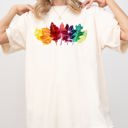 XXXL Ivory Cream Colorful Autumn Leaves Fall Foliage Botanical Halloween Thanksgiving Comfort Colors Tee