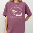  Don't Wanna Work, Just Meow Meow Cat Lover Funny Sarcastic Graphic Comfort Colors Tee