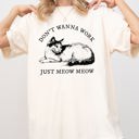 XXL Ivory Cream Don't Wanna Work, Just Meow Meow Cat Lover Funny Sarcastic Graphic Comfort Colors Tee