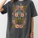 XXXL Pepper Dark Gray Fall Folk Art Flowers Botanical Simplicity Autumn Thanksgiving Halloween Floral Comfort Colors Tee