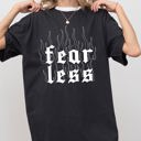  Fear Less Flames Gothic Aesthetic Icon Collection Bold Nightwear Series Comfort Colors Tee