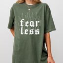  Fear Less Flames Gothic Aesthetic Icon Collection Bold Nightwear Series Comfort Colors Tee