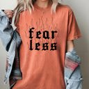 Large Yam Fear Less Flames Gothic Aesthetic Icon Collection Bold Nightwear Series Comfort Colors Tee