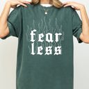 XXXL Blue Spruce Green Fear Less Flames Gothic Aesthetic Icon Collection Bold Nightwear Series Comfort Colors Tee