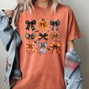 Small Yam Halloween Bat Bows Girly Ribbons Coquette Spooky Autumn Fall Thanksgiving Comfort Colors Tee