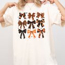 XXXL Ivory Cream Halloween Bows Girly Ribbons Coquette Spooky Autumn Fall Thanksgiving Comfort Colors Tee