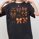 Large Black Halloween Bows Girly Ribbons Coquette Spooky Autumn Fall Thanksgiving Comfort Colors Tee