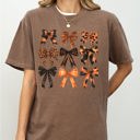 XXXL Espresso Brown Halloween Bows Girly Ribbons Coquette Spooky Autumn Fall Thanksgiving Comfort Colors Tee