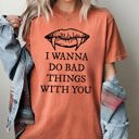 Small Yam I Wanna Do Bad Things With You Vampire Gothic Halloween Spooky Scary Comfort Colors Tee