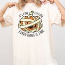  It's Fine, I'm Fine, Everything Is Fine Pumpkin Halloween Jack-O-Lantern Spooky Fall Autumn Comfort Colors Tee