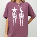  Mystical Couple Stars Moons Skeleton Halloween Spooky Night Sky Comfort Colors Tee