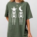  Mystical Couple Stars Moons Skeleton Halloween Spooky Night Sky Comfort Colors Tee