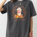  Pumpkin Spice Coffee Club Latte Girly Coquette Autumn Fall Cozy Moonlit Morning Edition Comfort Colors Tee