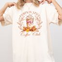 Large Ivory Cream Pumpkin Spice Coffee Club Latte Girly Coquette Autumn Fall Cozy Moonlit Morning Edition Comfort Colors Tee