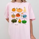 Large Blossom Light Pink Pumpkins Jack-O-Lanterns Fall Halloween Thanksgiving Illustration Comfort Colors Tee