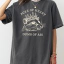 Small Pepper Dark Gray Pure Of Heart, Dumb Of Ass Possum Opossum Quote Statement Edition Comfort Colors Tee