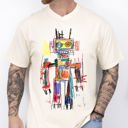 Medium Ivory Cream Robot Art Graffiti Colorful Neo Expressionist Retro Pop Art Illustration Comfort Colors Tee