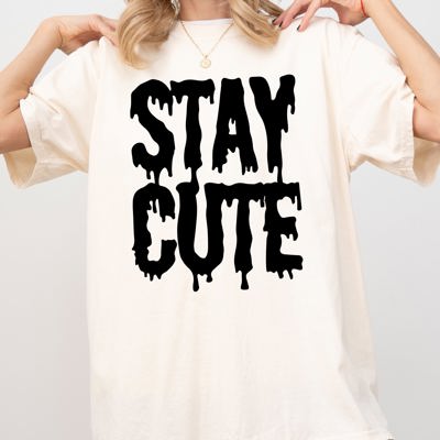 Stay Cute Spooky Creepy Halloween Exclusive Graphic Edition For Haunted Wardrobe Collection Comfort Colors Tee
