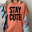 Medium Yam Stay Cute Spooky Creepy Halloween Exclusive Graphic Edition For Haunted Wardrobe Collection Comfort Colors Tee